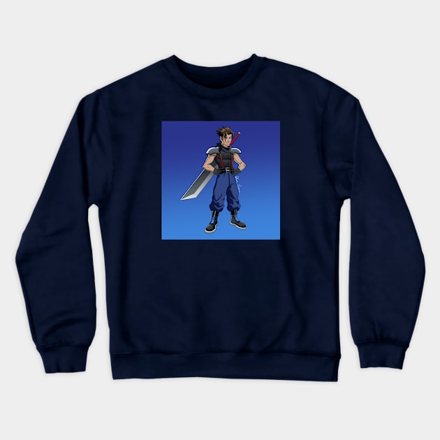 Final Fantasy VII x PHASIC 5 (Zack) Crewneck Sweatshirt by Animator Afro